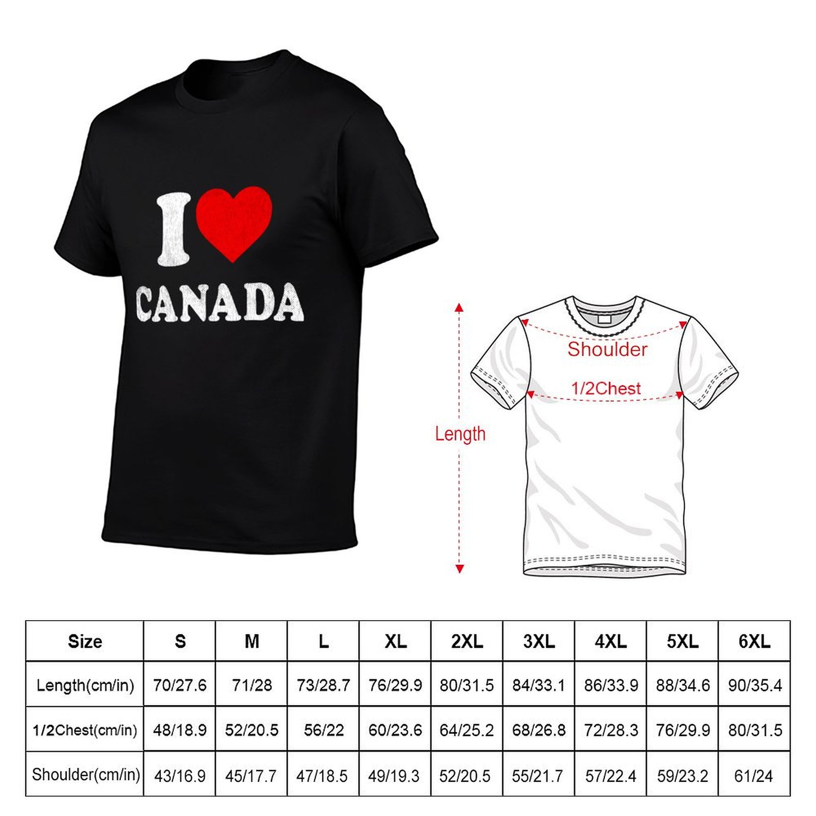I Love Canada 티셔츠 기념품 I Heart  - Street Fashion Canada 리뷰 및 가격