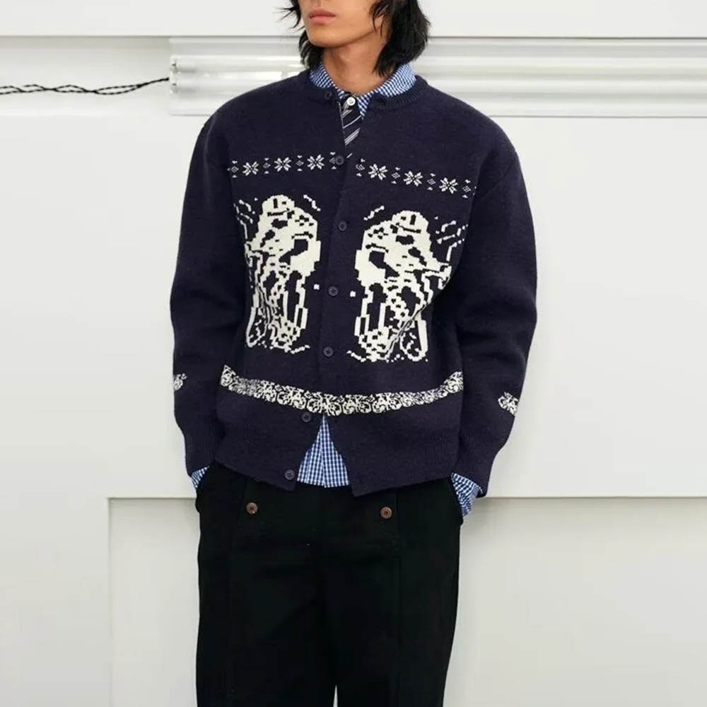 가을 신상 남성 Y2K 그래픽 긴팔 스웨터 미국 레트로 - Street Fashion Men 2025 리뷰 및 가격
